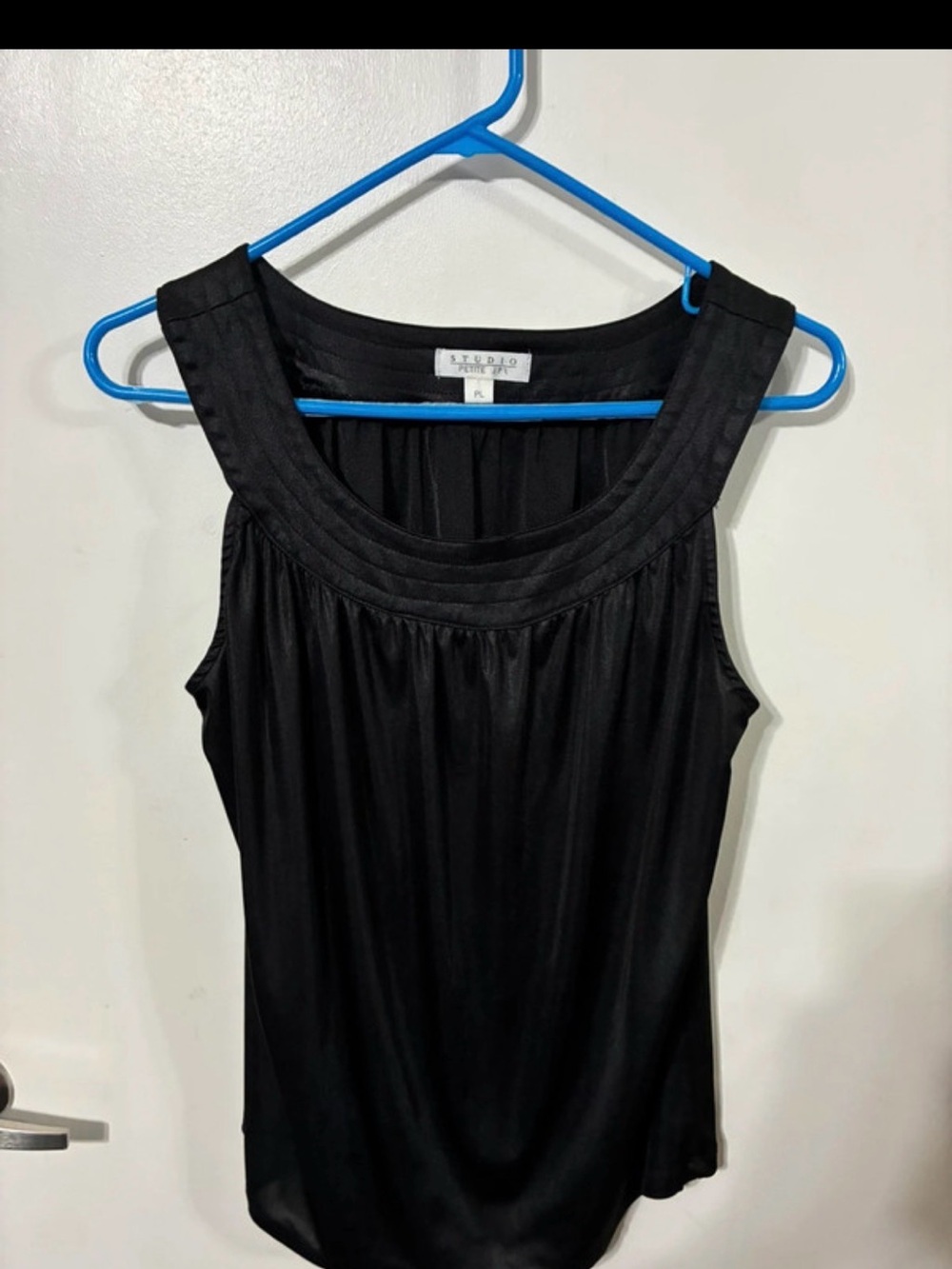 Studio Petite JPR Women's Black Satin
Sleeveless Blouse